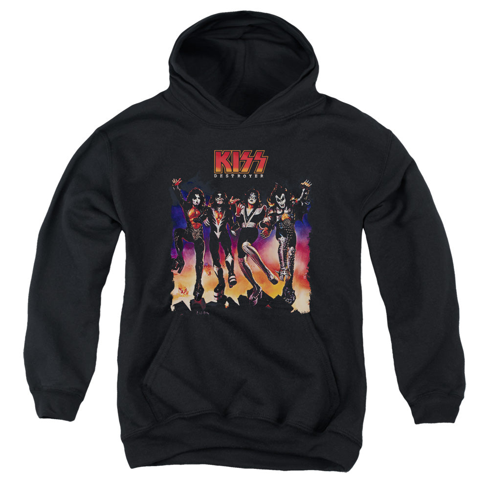 KISS™ - Youth Kids Hoodie (Ages 7+) - Pull Over Youth Hoodie - Destroyer Cover - Officially Licensed
