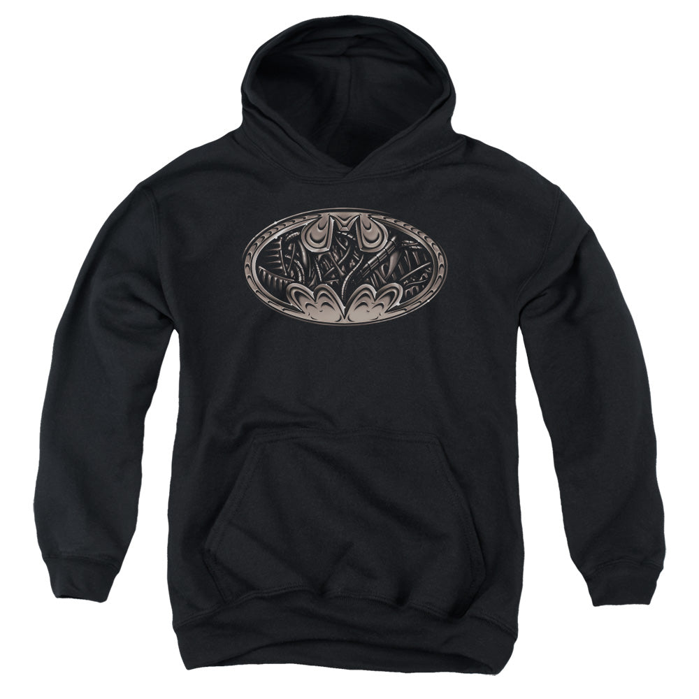 Batman - Bio Mech Bat Shield Youth Pull Over Hoodie - Forces Of Mankind