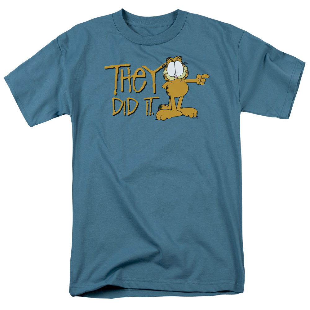 Garfield™ Shirt - Officially Licensed - Adult Unisex Short Sleeve T-Shirt - They Did It