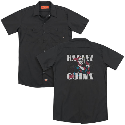 Batman - Harley Bold(Back Print) Adult Work Shirt - Forces Of Mankind