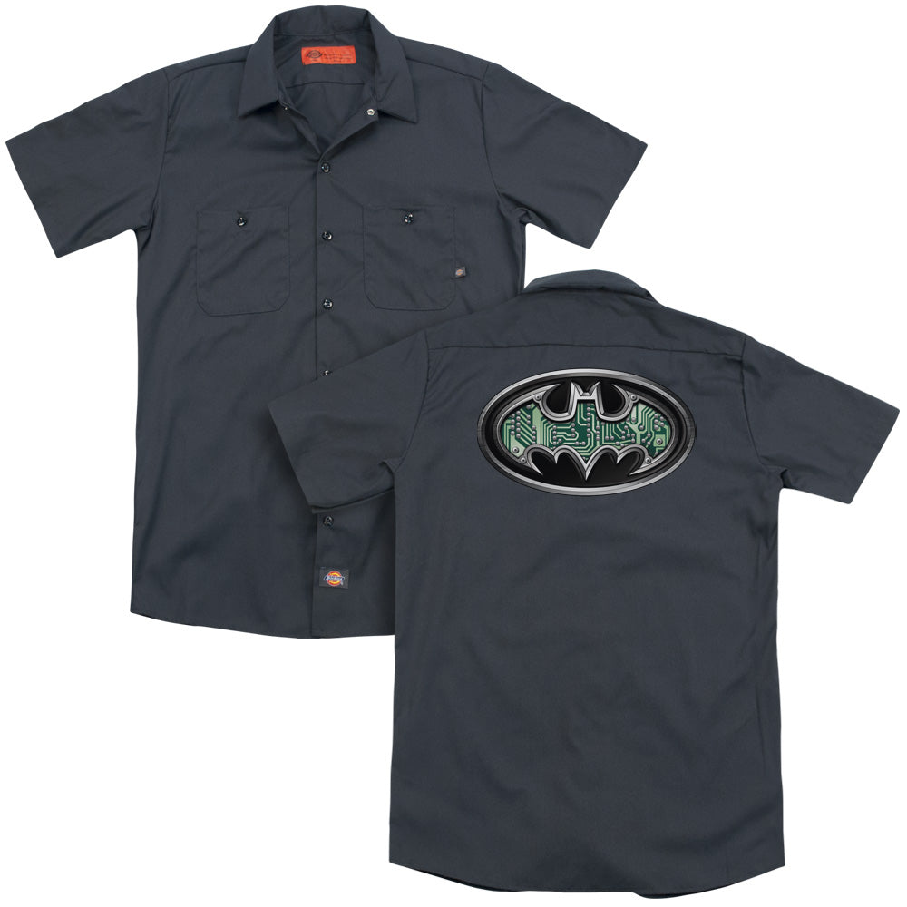 Batman - Circuitry Shield (Back Print) Adult Work Shirt - Forces Of Mankind