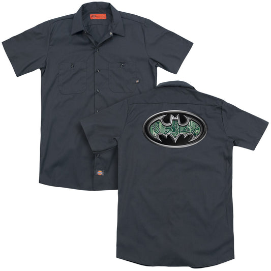 Batman - Circuitry Shield (Back Print) Adult Work Shirt - Forces Of Mankind