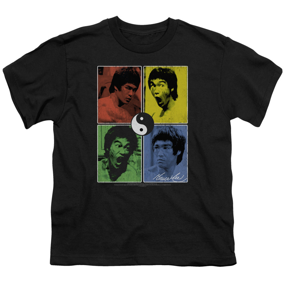 Bruce Lee - Youth Kids T-Shirt (Ages 7+) - Short Sleeve Youth T-Shirt Tee - Enter Color Block - Officially Licensed - S M L XL