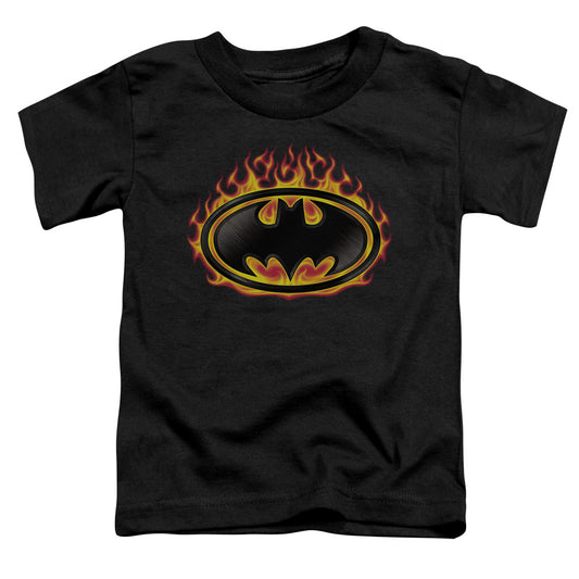 Batman - Bat Flames Shield Short Sleeve Toddler Tee - Forces Of Mankind