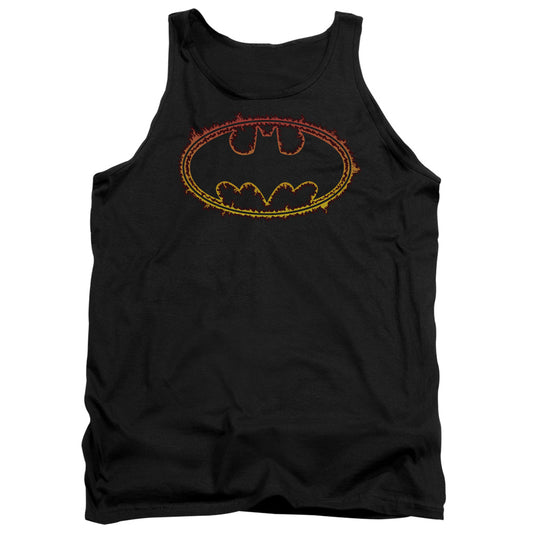 Batman - Flame Outlined Logo Adult Tank - Forces Of Mankind