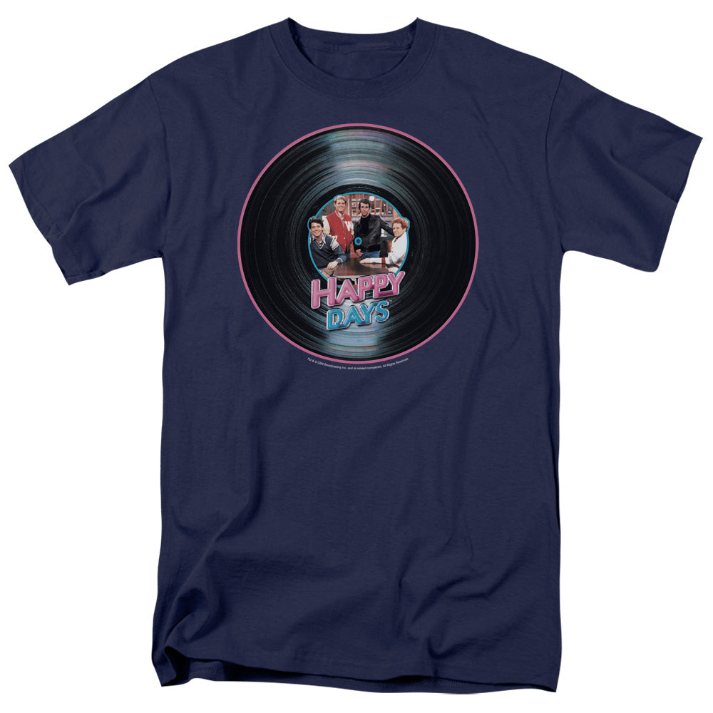 Happy Days™ TV Show Shirt - Officially Licensed - On The Record - Adult Unisex Short Sleeve T-Shirt