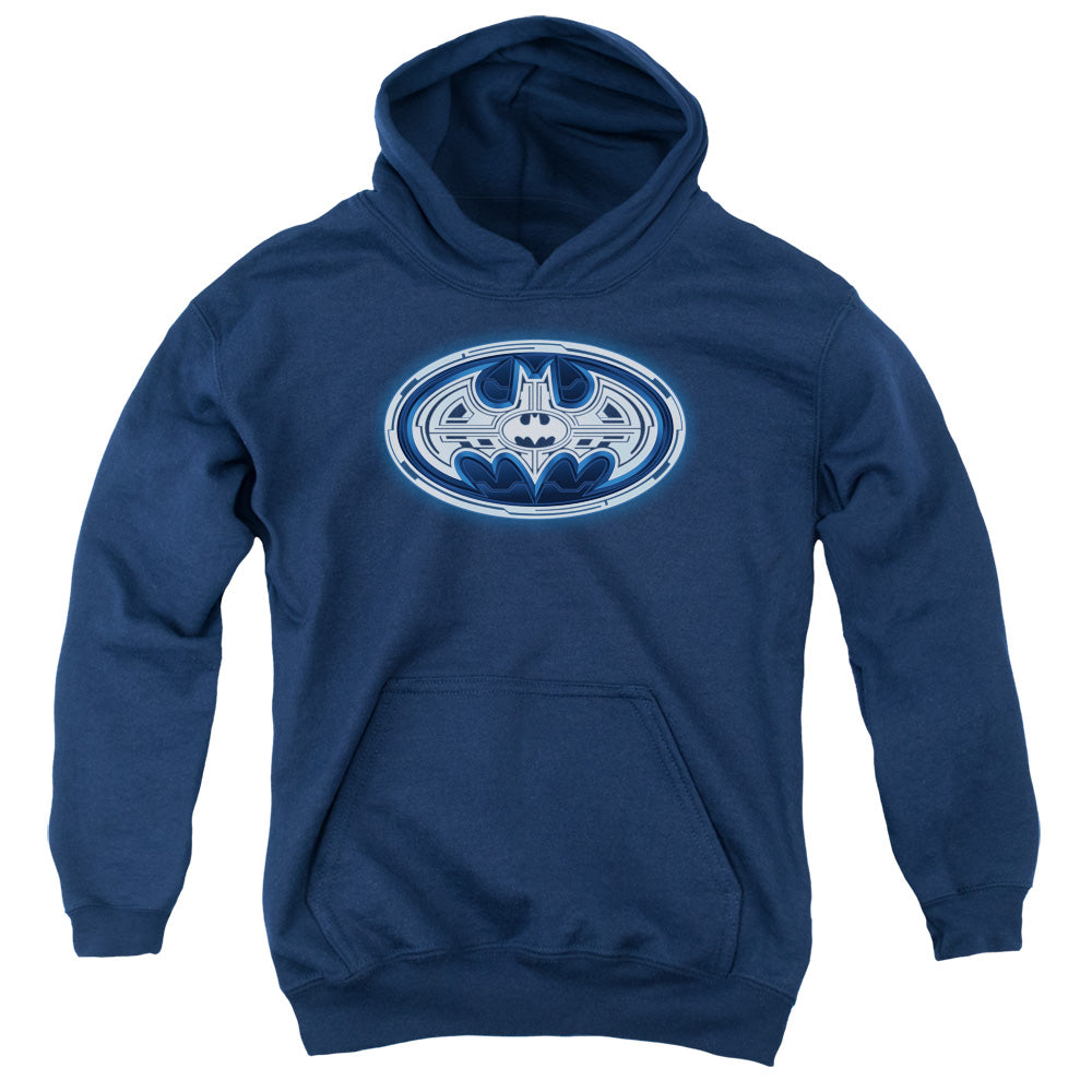 Batman - Cyber Bat Shield Youth Pull Over Hoodie - Forces Of Mankind