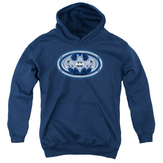 Batman - Cyber Bat Shield Youth Pull Over Hoodie - Forces Of Mankind