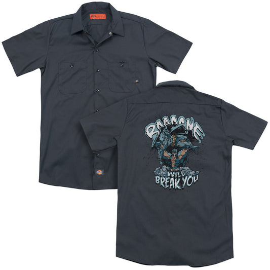 Batman - Bane Will Break You (Back Print) Adult Work Shirt - Forces Of Mankind