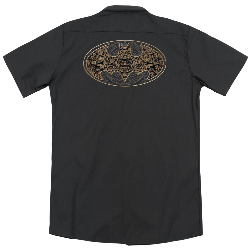 Batman - Aztec Bat Logo (Back Print) Adult Work Shirt - Forces Of Mankind