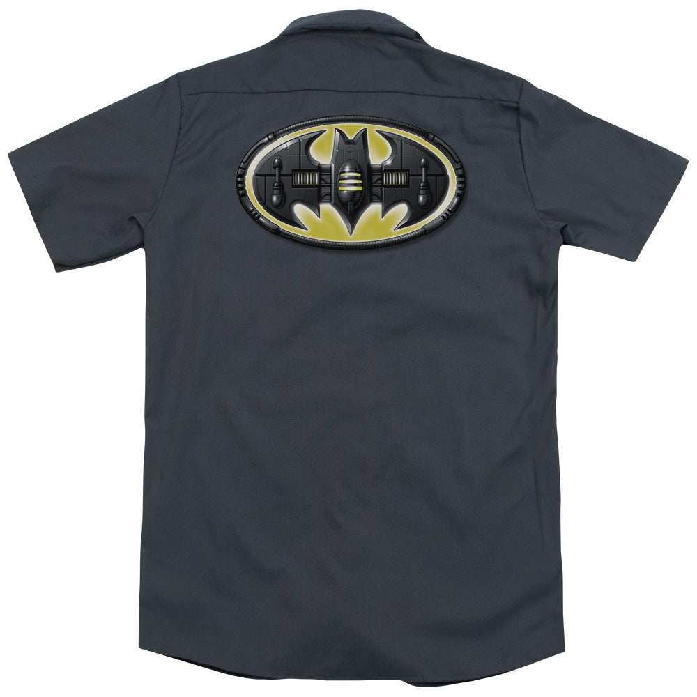 Batman - Bat Mech Logo (Back Print) Adult Work Shirt - Forces Of Mankind