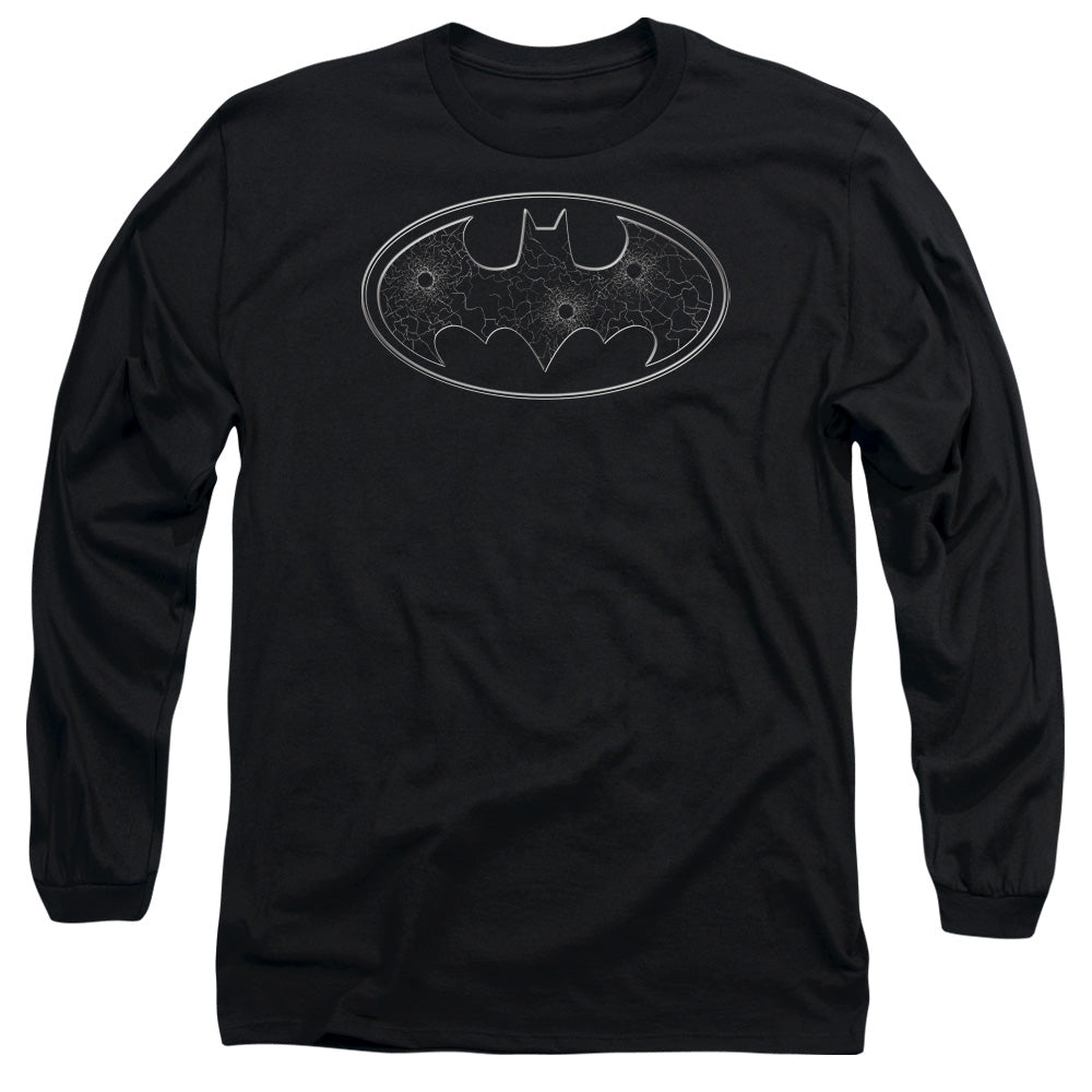 Batman - Glass Hole Logo Long Sleeve Adult 18/1 - Forces Of Mankind
