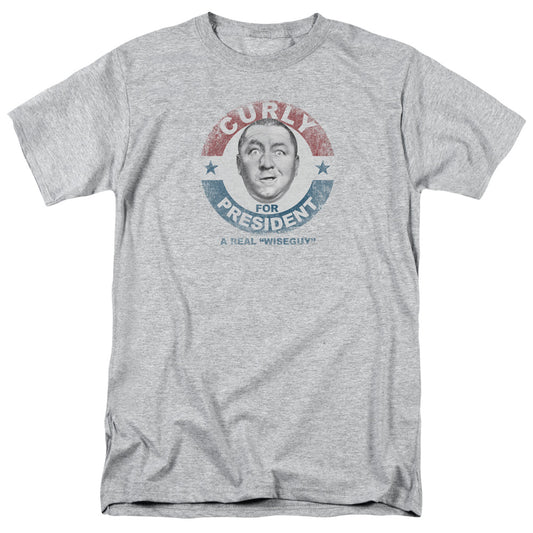 The Three Stooges™ Shirt - Officially Licensed - Curly For President - Adult Unisex Short Sleeve T-Shirt