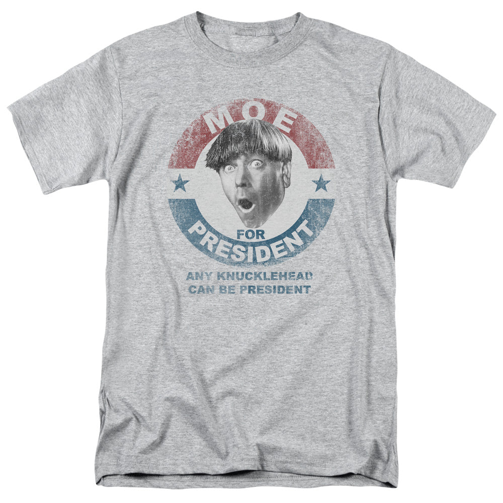 The Three Stooges™ Shirt - Officially Licensed - Moe For President - Adult Unisex Short Sleeve T-Shirt
