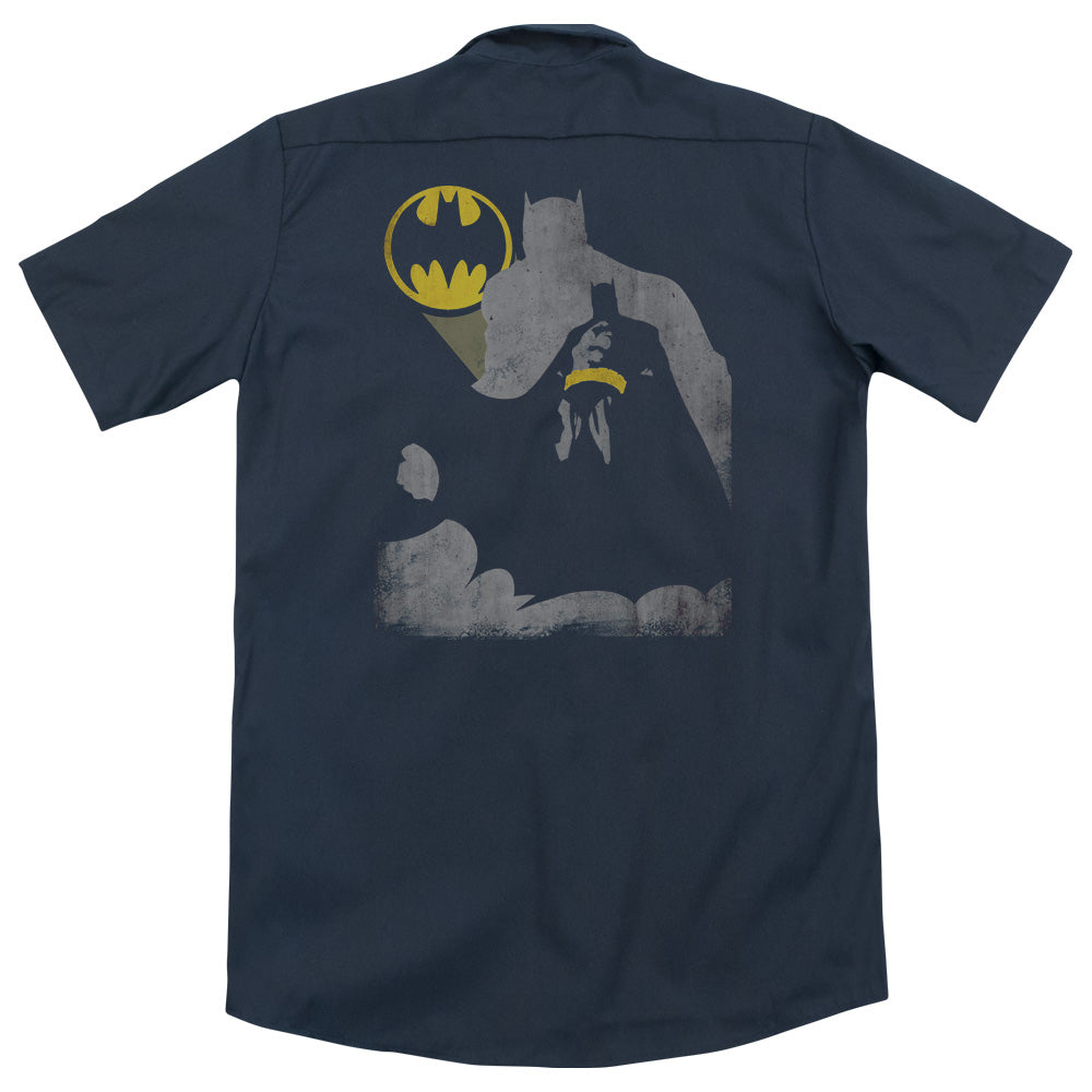 Batman - Bat Knockout(Back Print) Adult Work Shirt - Forces Of Mankind