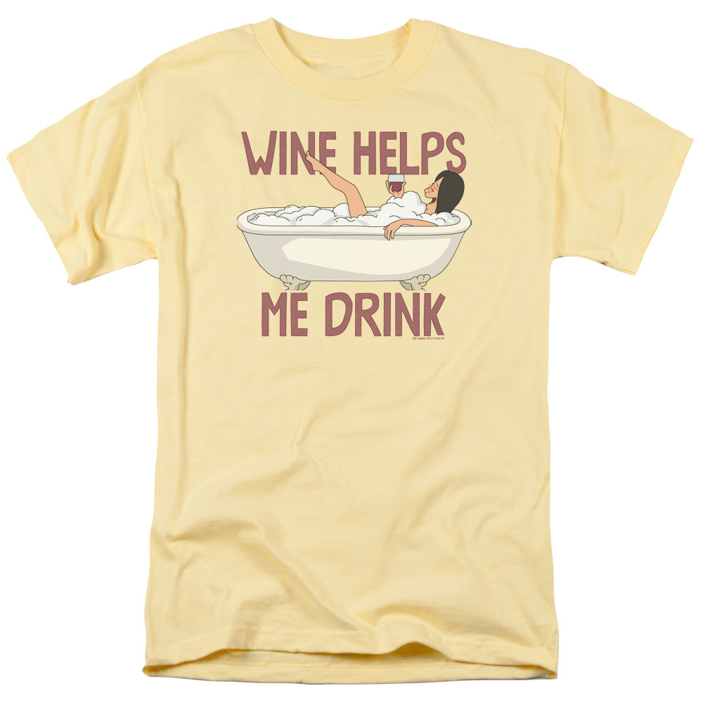 Bobs Burgers™ Shirt - Wine Helps - Officially Licensed - Adult Unisex Short Sleeve T-Shirt