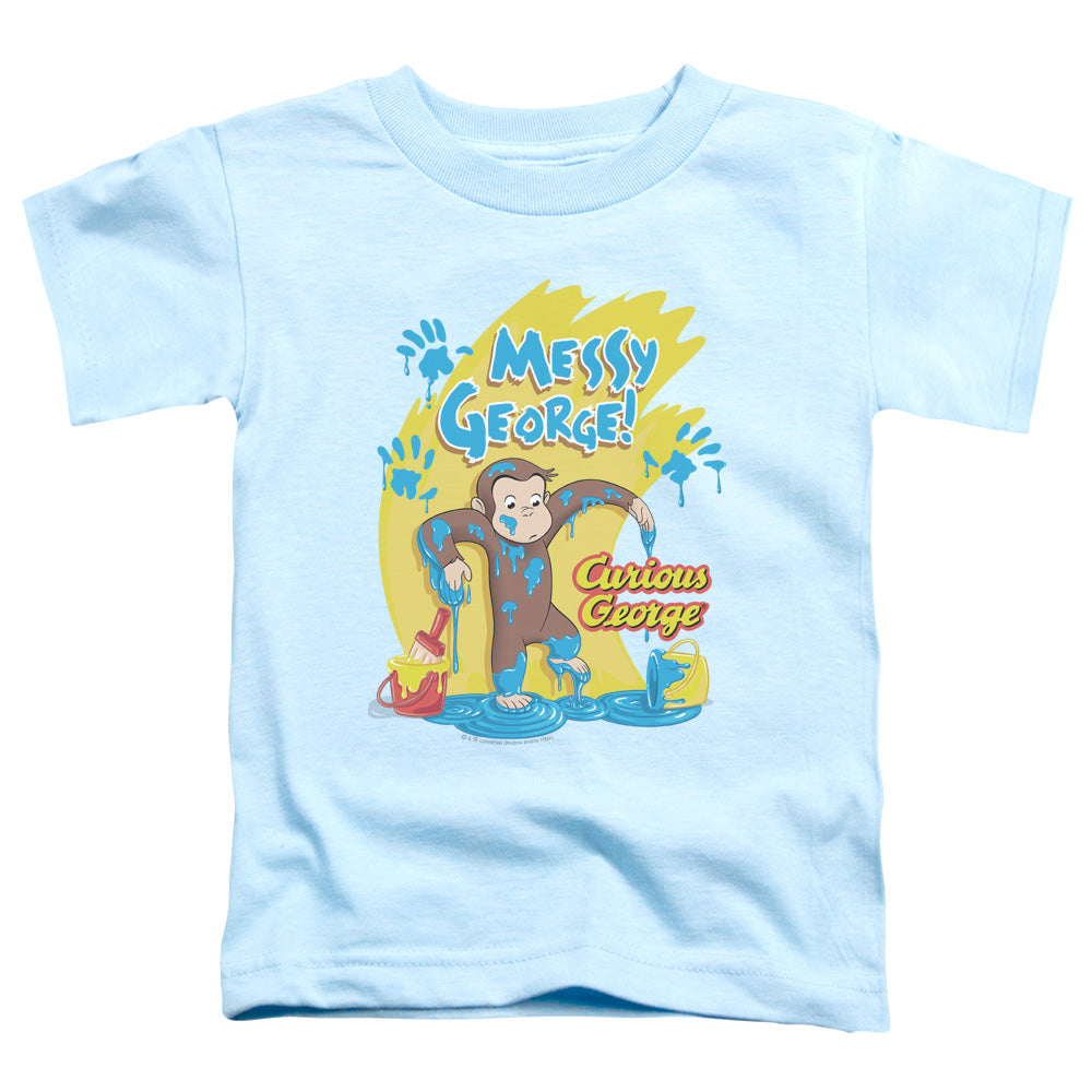 Curious George - Toddler Kids T-Shirt (Ages 2-4) - Short Sleeve Toddler Tee - Messy George - Officially Licensed - 2T 3T 4T