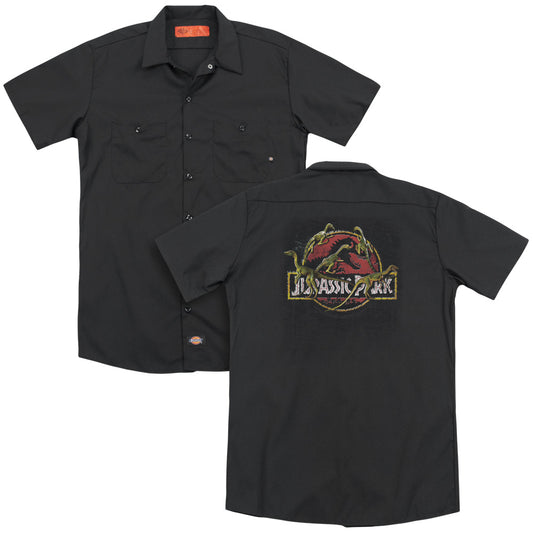 Jurassic Park - Something Has Survived (Back Print) Adult Work Shirt - Forces Of Mankind