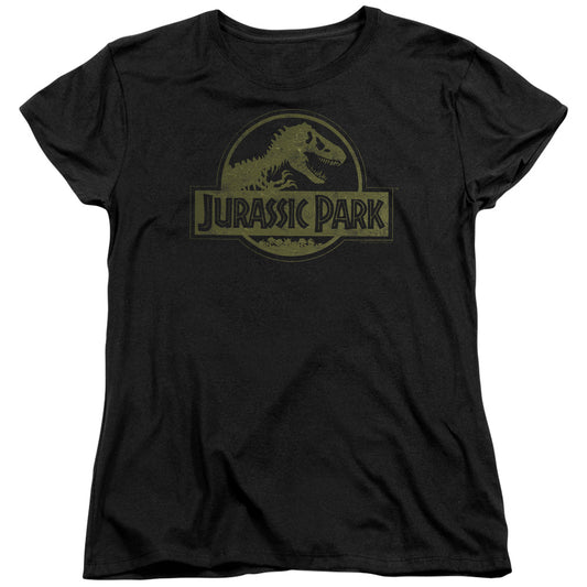 Jurassic Park - Distressed Logo Short Sleeve Women's Tee - Forces Of Mankind