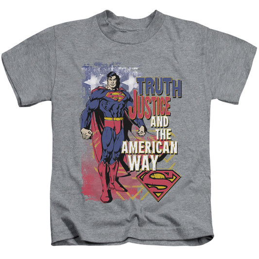 Superman™ - Juvenile Kids T-Shirt (Ages 4-7) - Juvenile T Shirt - Truth Justice - Officially Licensed - Size 4 5 6 7