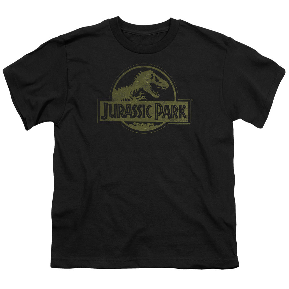 Jurassic Park - Distressed Logo Short Sleeve Youth 18/1 - Forces Of Mankind