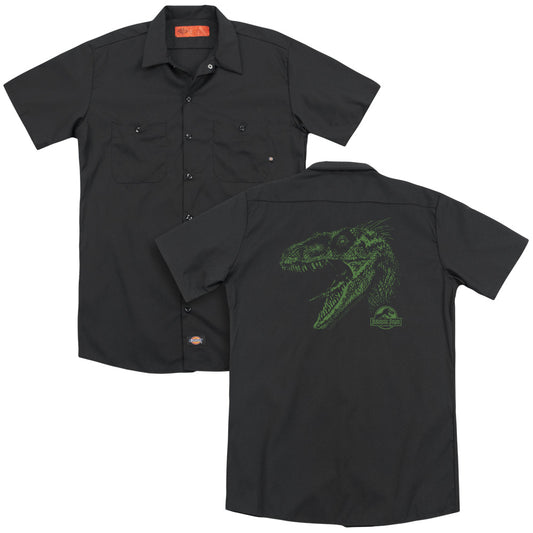 Jurassic Park - Raptor Mount (Back Print) Adult Work Shirt - Forces Of Mankind