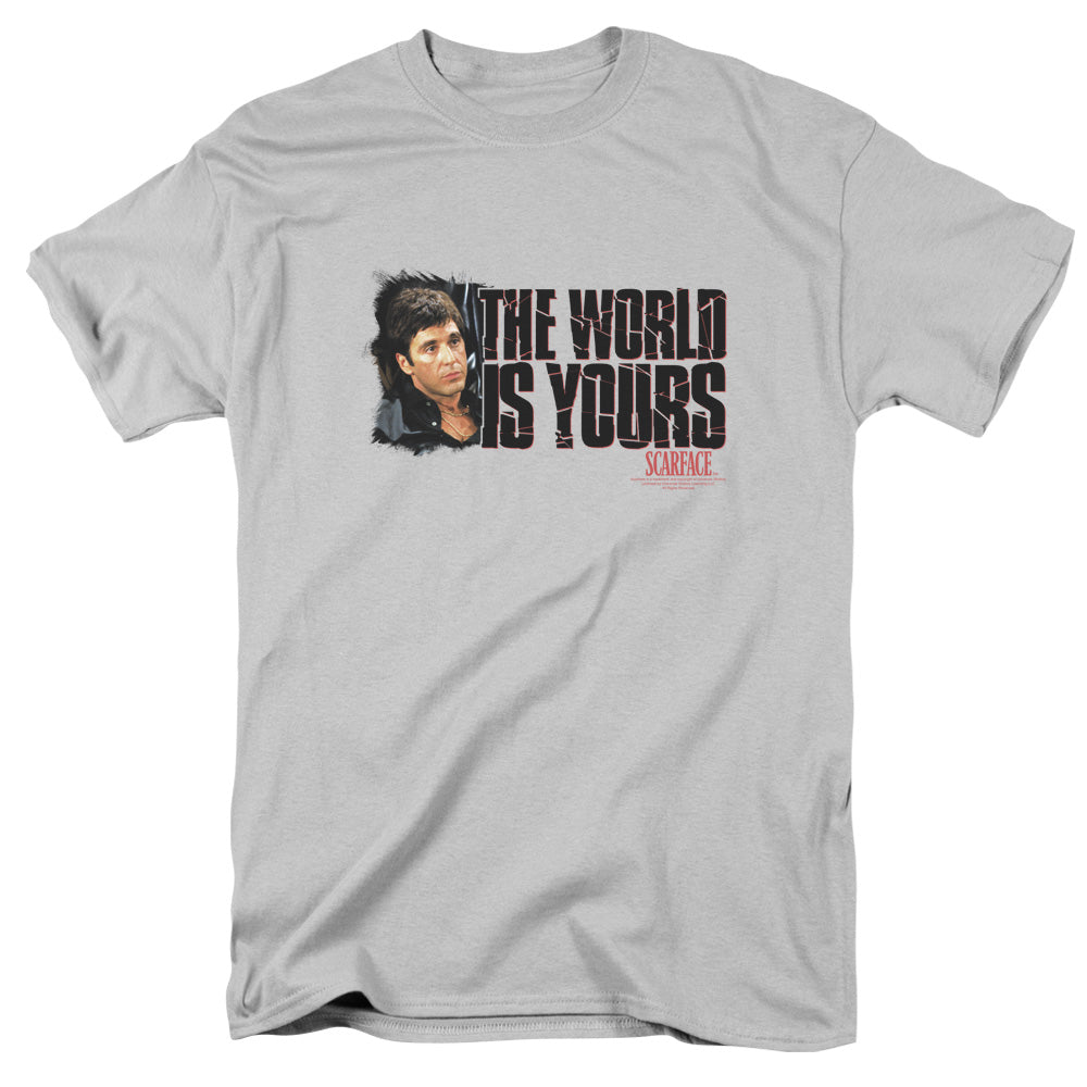 Scarface™ Crime Movie Shirt - The World Is Yours - Officially Licensed - Adult Unisex Short Sleeve T-Shirt