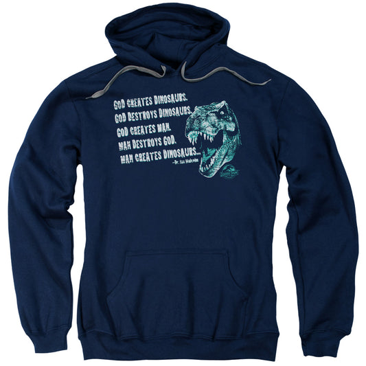 Jurassic Park - God Creates Dinosaurs Adult Pull Over Hoodie - Forces Of Mankind