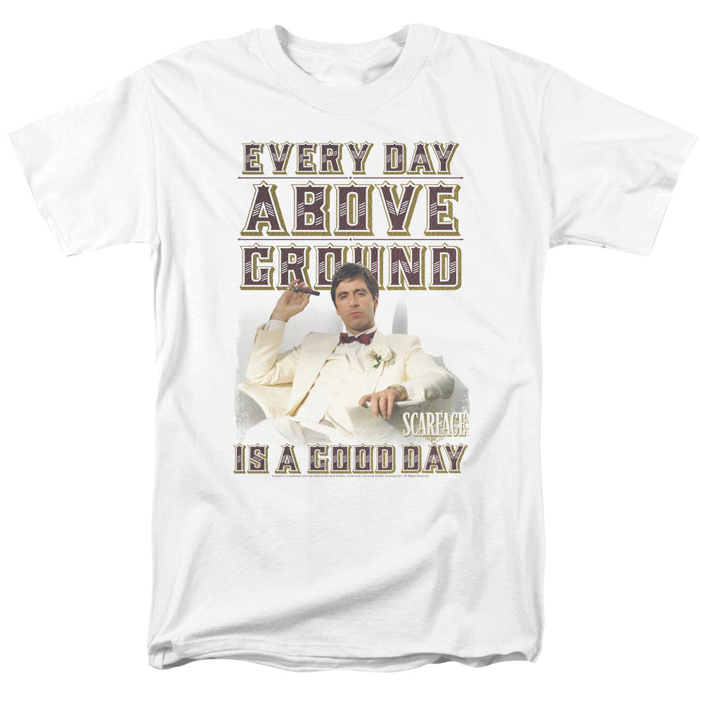 Scarface™ Crime Movie Shirt - Above Ground - Officially Licensed - Adult Unisex Short Sleeve T-Shirt