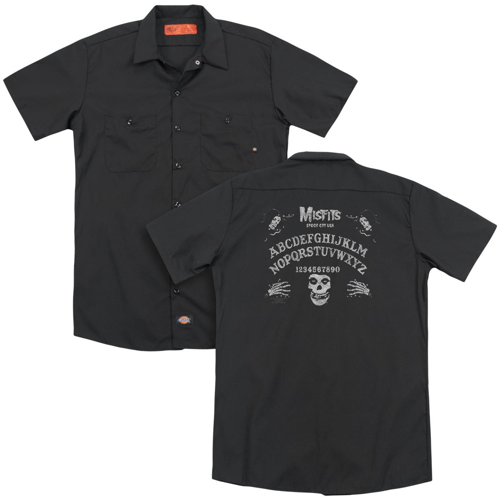 Misfits™ Button Shirt - Officially Licensed - Ouija Board - Adult Short Sleeve Work Shirt - Button Up Down Shirt - Dickies Brand