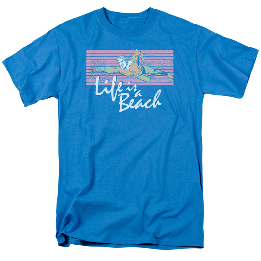 Aquaman™ Retro Shirt - DC Comics Vintage - Officially Licensed - Adult Unisex Short Sleeve T-Shirt - Life Is A Beach