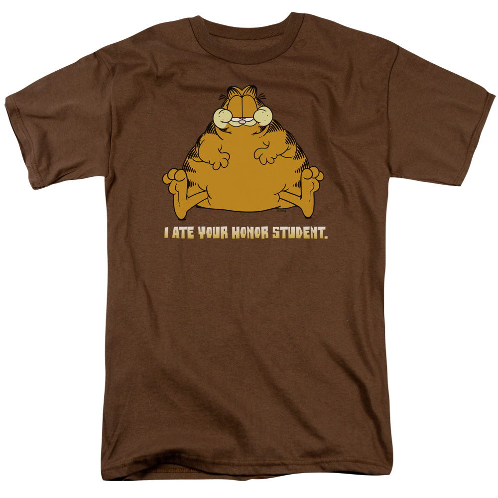 Garfield™ Shirt - Officially Licensed - Adult Unisex Short Sleeve T-Shirt - I Ate Your Honor Student