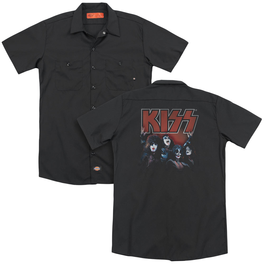 KISS™ Work Shirt - Officially Licensed - Kings - Dickies Brand - Button Up Down Shirt - Officially Licensed
