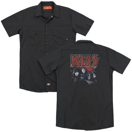 KISS™ Work Shirt - Officially Licensed - Kings - Dickies Brand - Button Up Down Shirt - Officially Licensed