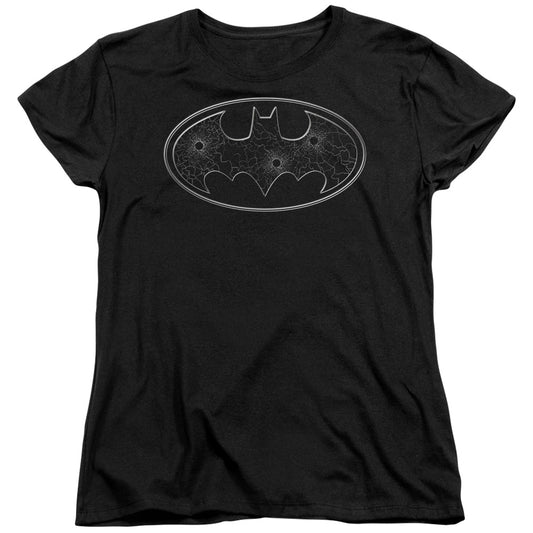 Batman - Glass Hole Logo Short Sleeve Women's Tee - Forces Of Mankind