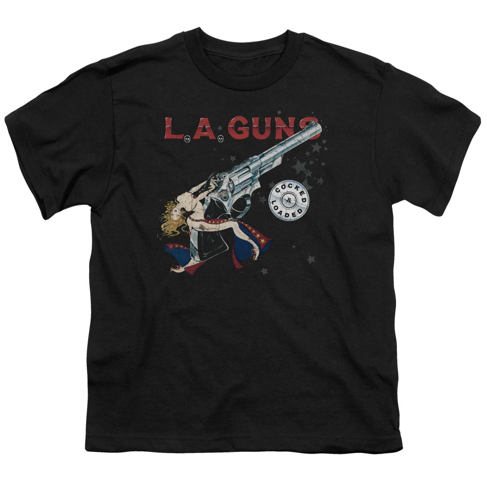L.A. Guns™ Youth Kids Shirt (Ages 7+) - Officially Licensed - Cocked And Loaded - Youth Short Sleeve T-Shirt - S M L XL