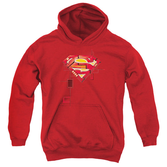 Superman™ Youth Kids Hoodie (Ages 7+) - Officially Licensed - Super Mech Shield - Dc Comics - Youth Pull Over Hoodie