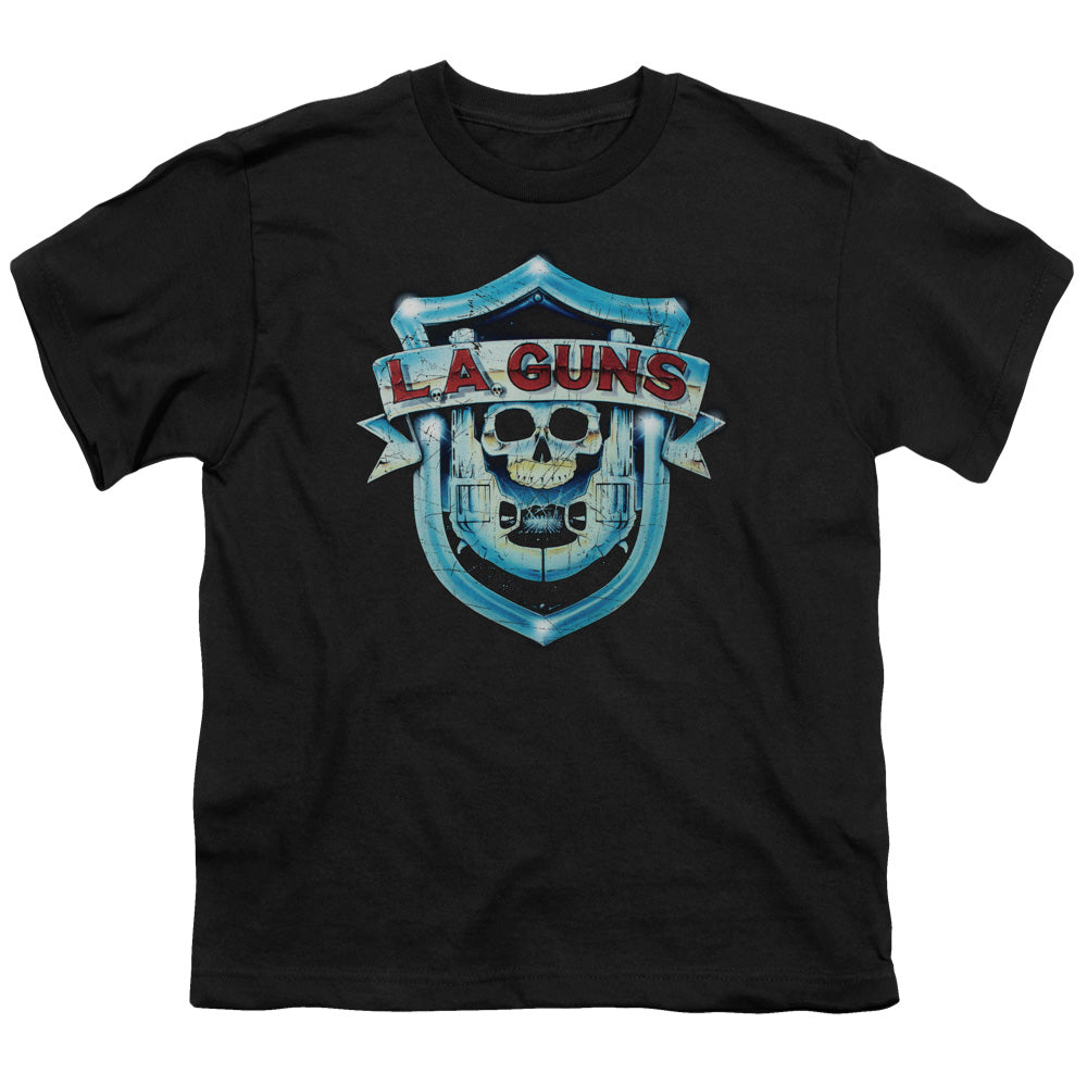 L.A. Guns™ Youth Kids Shirt (Ages 7+) - Officially Licensed - La Guns Shield - Youth Short Sleeve T-Shirt - S M L XL