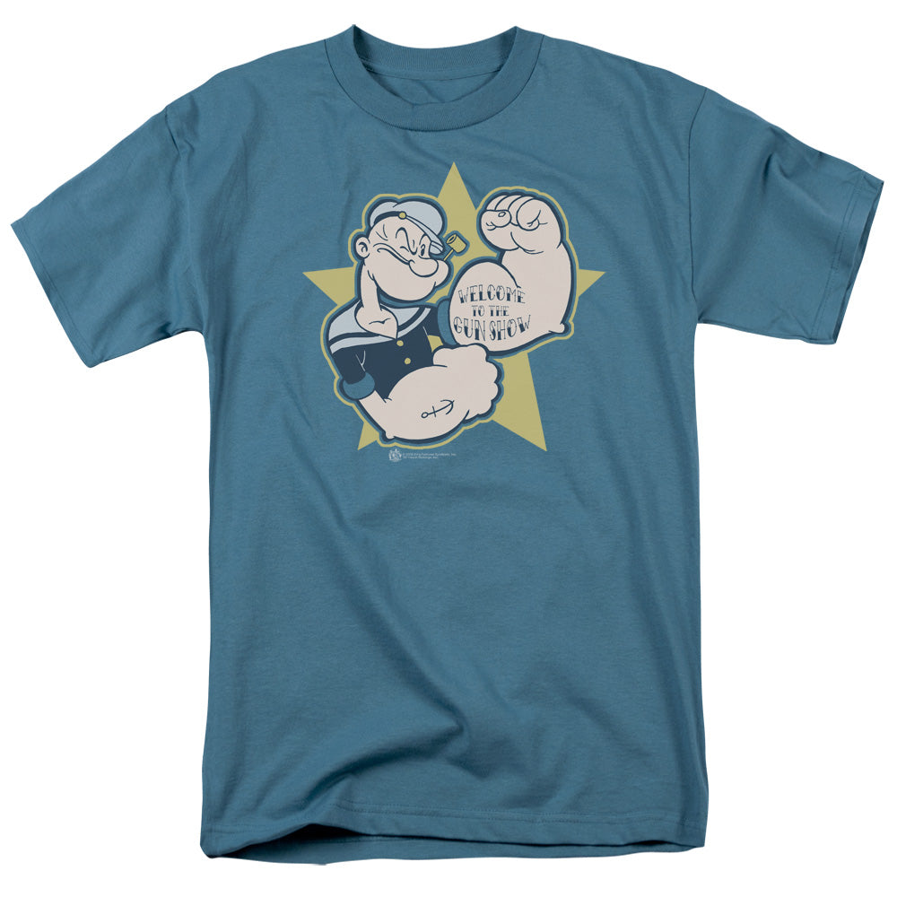 Popeye™ Shirt - Officially Licensed - Welcome To The Gun Show - Adult Unisex Short Sleeve T-Shirt