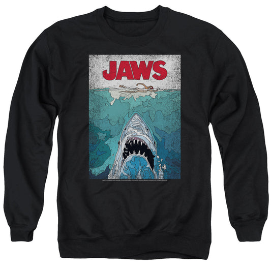 Jaws™ - Adult Unisex Sweatshirt - Crewneck Sweater Sweat Shirt Movie - Lined Poster - Officially Licensed