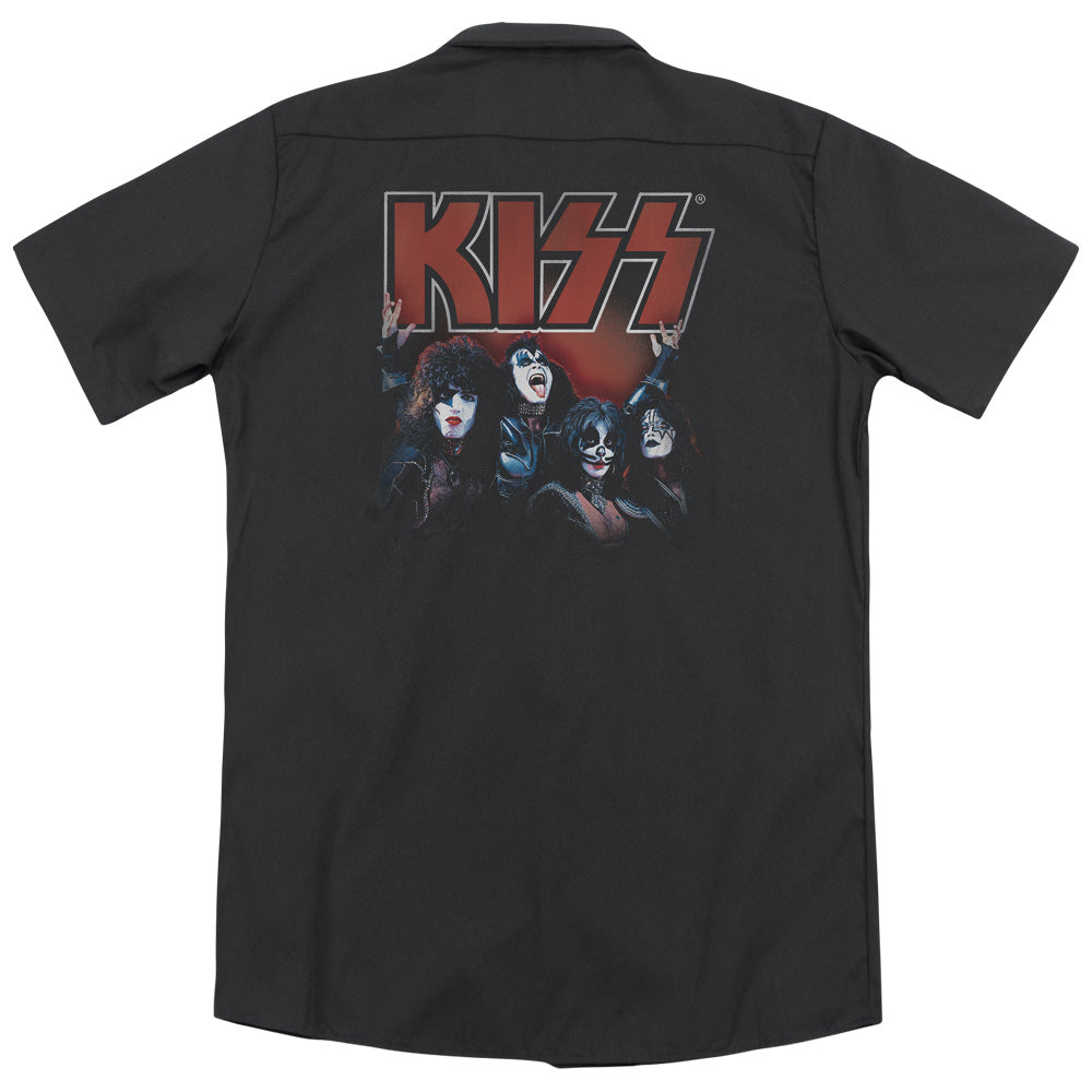 KISS™ Work Shirt - Officially Licensed - Kings - Dickies Brand - Button Up Down Shirt - Officially Licensed