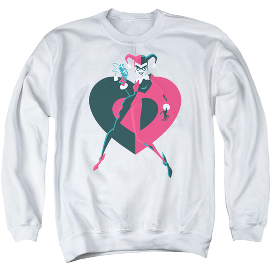 Batman - Harely  Heart Adult Crewneck Sweatshirt - Forces Of Mankind