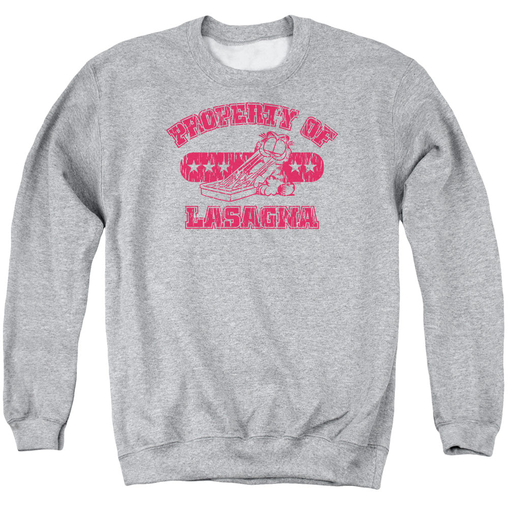 Garfield™ Sweatshirt - Property Of Lasagna - Officially Licensed - Adult Unisex Crewneck Sweatshirt