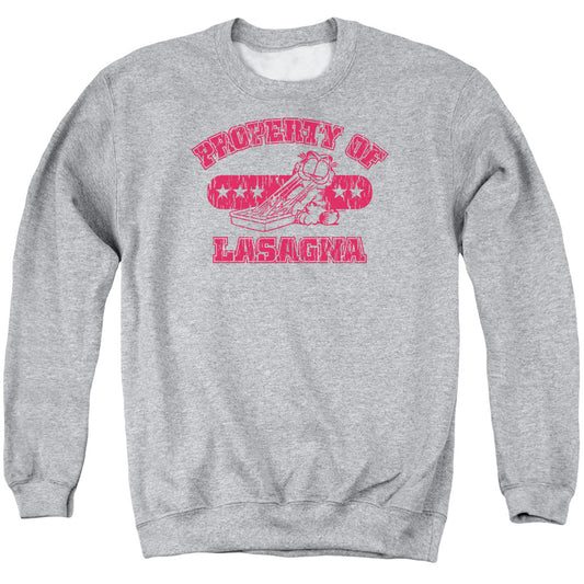 Garfield™ Sweatshirt - Property Of Lasagna - Officially Licensed - Adult Unisex Crewneck Sweatshirt