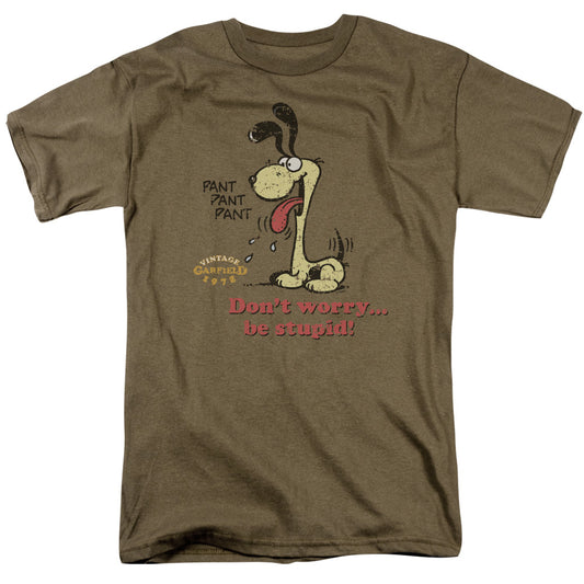 Garfield™ Shirt - Officially Licensed - Adult Unisex Short Sleeve T-Shirt - Don't Worry Be Stupid