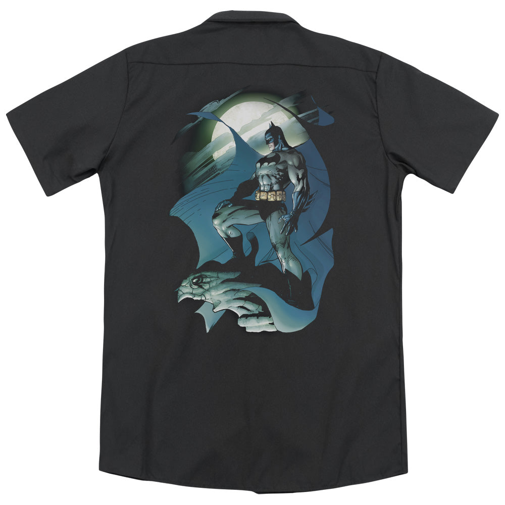 Batman - Glow Of The Moon(Back Print) Adult Work Shirt - Forces Of Mankind