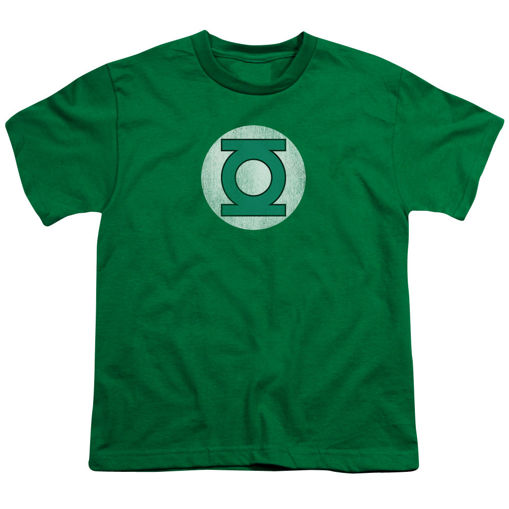 Green Lantern - Youth Kids T-Shirt (Ages 7+) - Short Sleeve Youth T Shirt - Logo Distressed - Officially Licensed - S M L XL