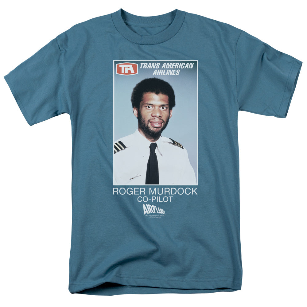 Airplane™ Movie Shirt - Officially Licensed - Adult Unisex Short Sleeve T-Shirt - Roger Murdock