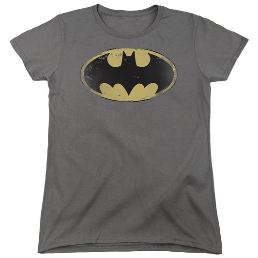 Batman - Distressed Shield Short Sleeve Women's Tee - Forces Of Mankind