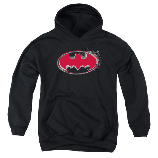 Batman - Hardcore Noir Bat Logo Youth Pull Over Hoodie - Forces Of Mankind